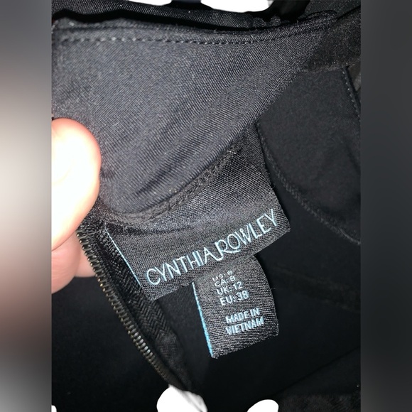 Cynthia‎ Rowley Black Mock Neck A-Line Sleeveless Mini Dress Size 8 - Picture 5 of 6